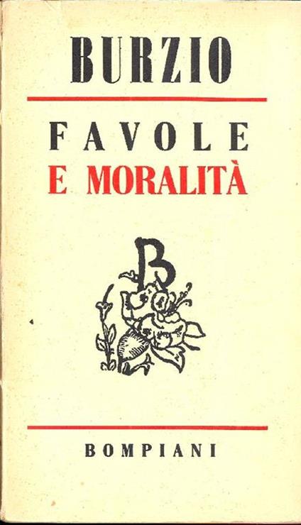 Favole e moralità - Filippo Burzio - copertina