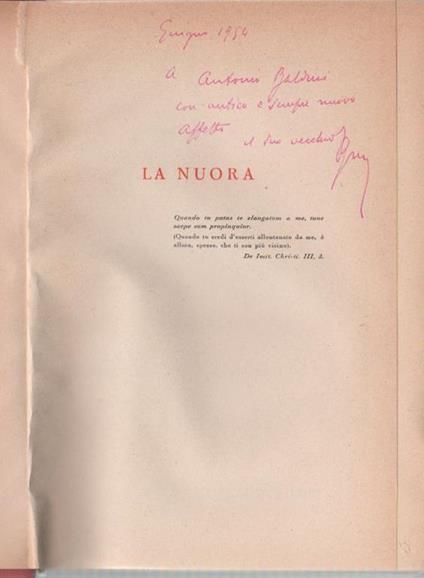 La nuora. Copia autografata - Bruno Cicognani - copertina