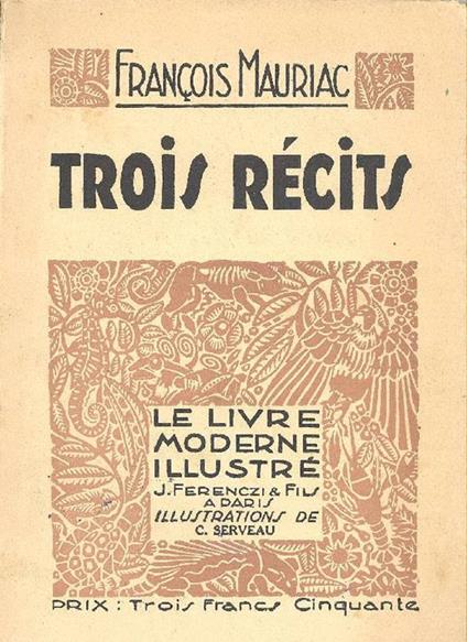 Trois récits - François Mauriac - copertina