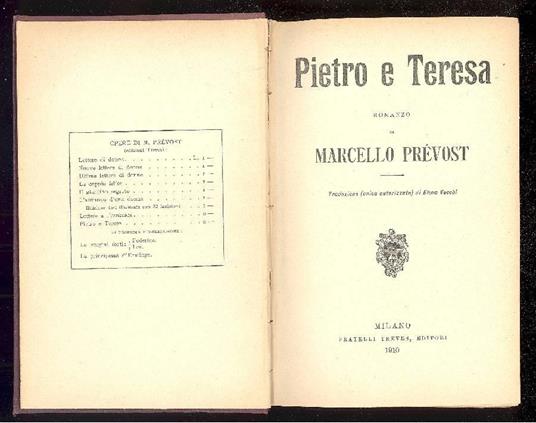 Pietro e Teresa - Marcel Prévost - copertina