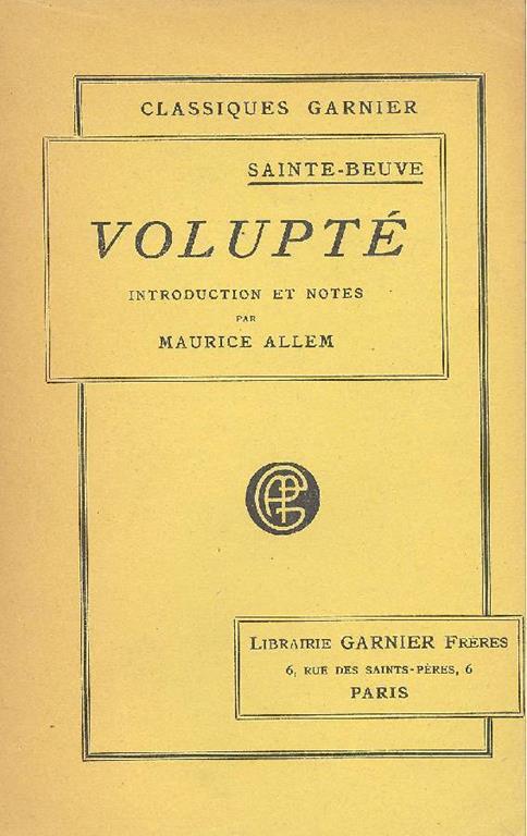 Volupté - Charles A. Sainte-Beuve - copertina