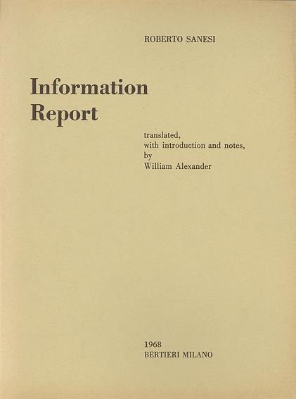 Information report - Roberto Sanesi - copertina