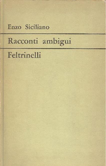 Racconti ambigui - Enzo Siciliano - copertina