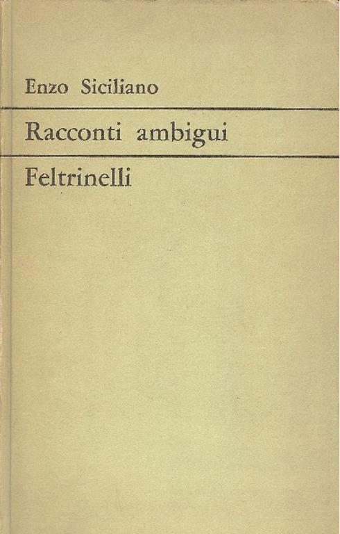Racconti ambigui - Enzo Siciliano - copertina