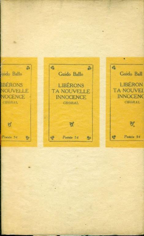 Libérons ta nouvelle Innocence. Choral - Guido Ballo - copertina