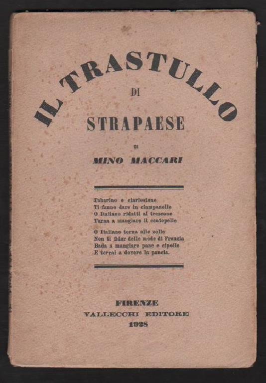 Il trastullo di strapaese - Mino Maccari - copertina