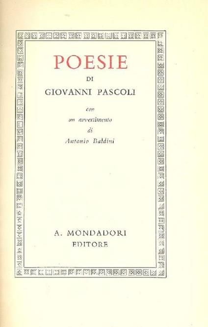 Poesie - Giovanni Pascoli - copertina