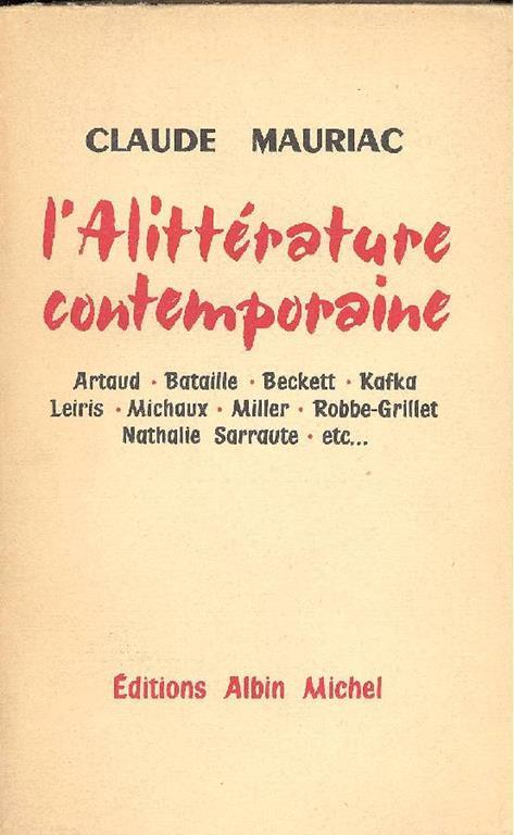 L' Alittérature contemporaine - Claude Mauriac - copertina