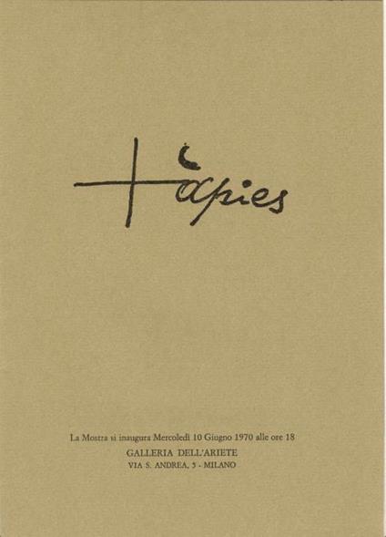 Tapies - Antoni Tàpies - copertina