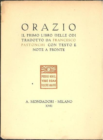 Orazio - Francesco Pastonchi - copertina