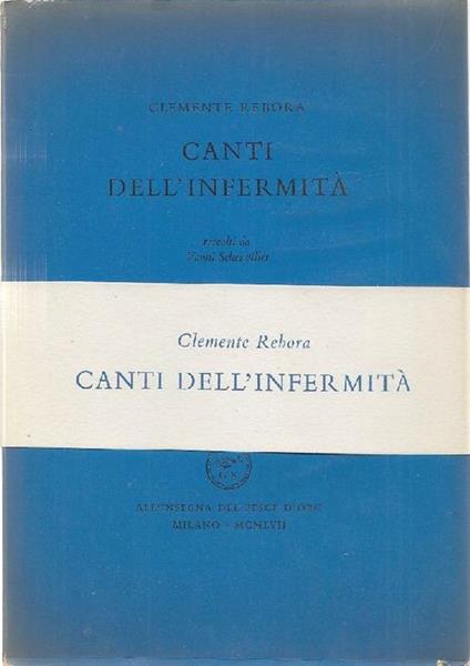 Canti dell'infermità - Clemente Rebora - copertina