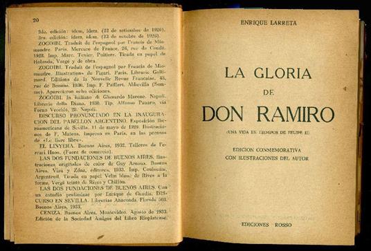 La gloria de Don Ramiro (Una vida en tiempos de Felipe II) - Enrique Larreta - copertina