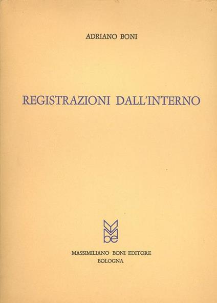 Registrazioni dall'interno - Adriano Boni - copertina