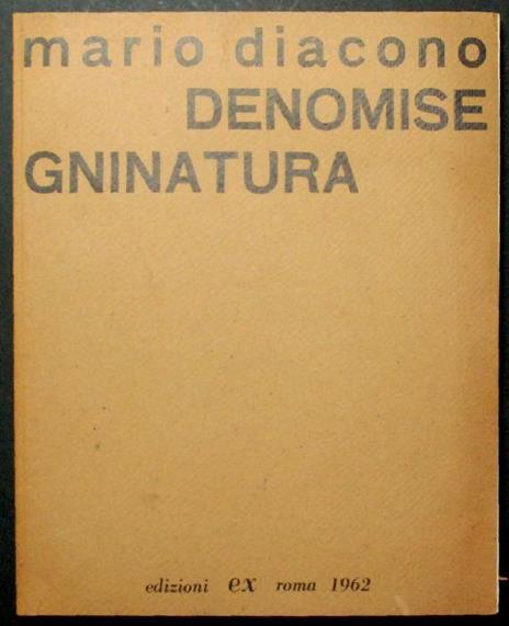 Denomisegninatura - Mario Diacono - copertina