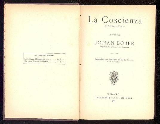 La coscienza (Erik Evje) - Johan Bojer - copertina