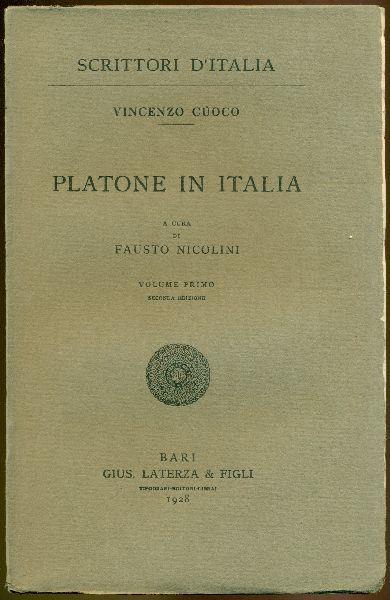 Platone in Italia. Volume primo - Vincenzo Cuoco - copertina