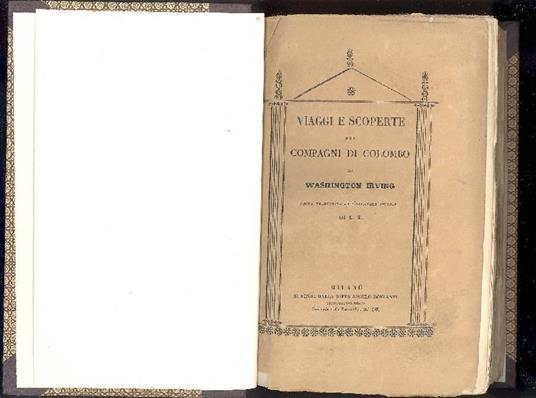 Viaggi e scoperte dei compagni di Colombo. Prima edizione - Washington Irving - copertina