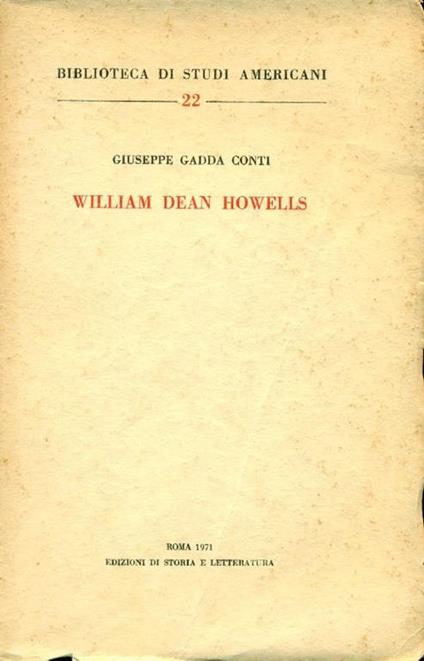 William Dean Howells - Giuseppe Gadda Conti - copertina