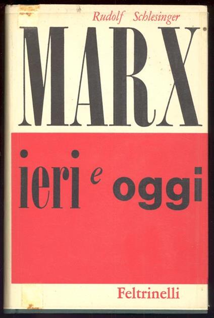 Marx ieri e oggi - Rudolf Schlesinger - copertina