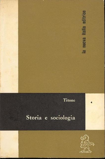 Storia e sociologia - Virgilio Titone - copertina