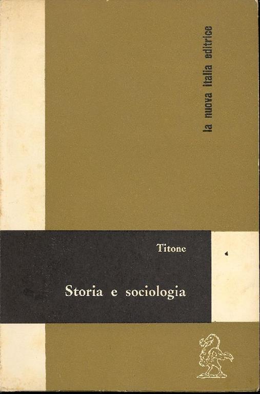 Storia e sociologia - Virgilio Titone - copertina