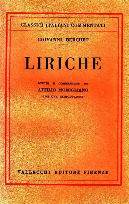 Liriche - Giovanni Berchet - copertina