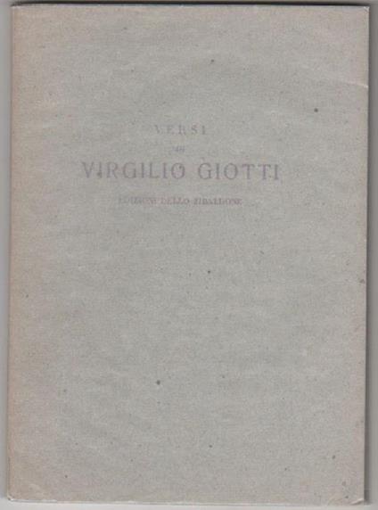 Versi (1948-1951) - Virgilio Giotti - copertina