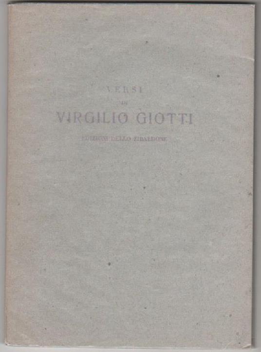 Versi (1948-1951) - Virgilio Giotti - copertina