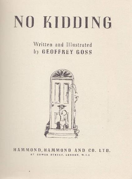 No Kidding - Geoffrey Goss - copertina