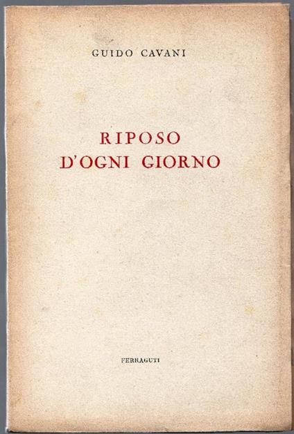 Riposo d'ogni giorno - Guido Cavani - copertina