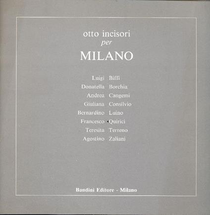 Otto incisori per Milano - Paolo Bellini - copertina
