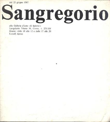 Sangregorio - Giancarlo Sangregorio - copertina