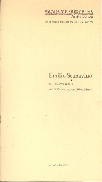 Emilio Scanavino. Opere dal 1973 al 1978 - Emilio Scanavino - copertina