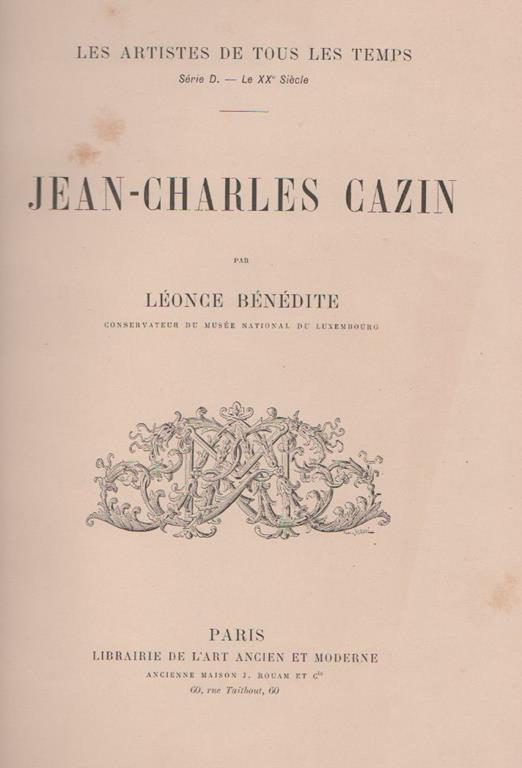 Jean-Charles Cazin - Leonce M. Bénédite - copertina