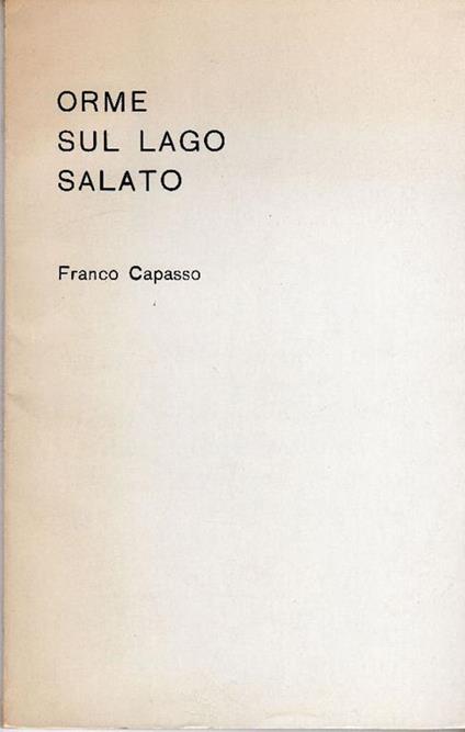 Orme sul lago salato - Franco Capasso - copertina