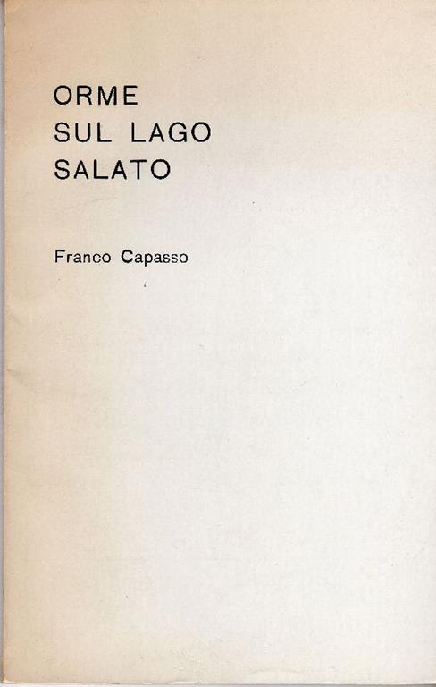 Orme sul lago salato - Franco Capasso - copertina