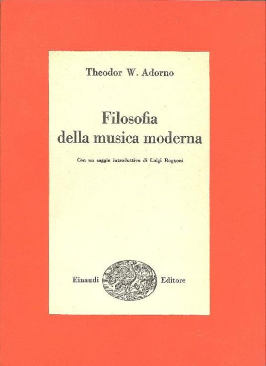 Filosofia della musica moderna - Theodor W. Adorno - copertina