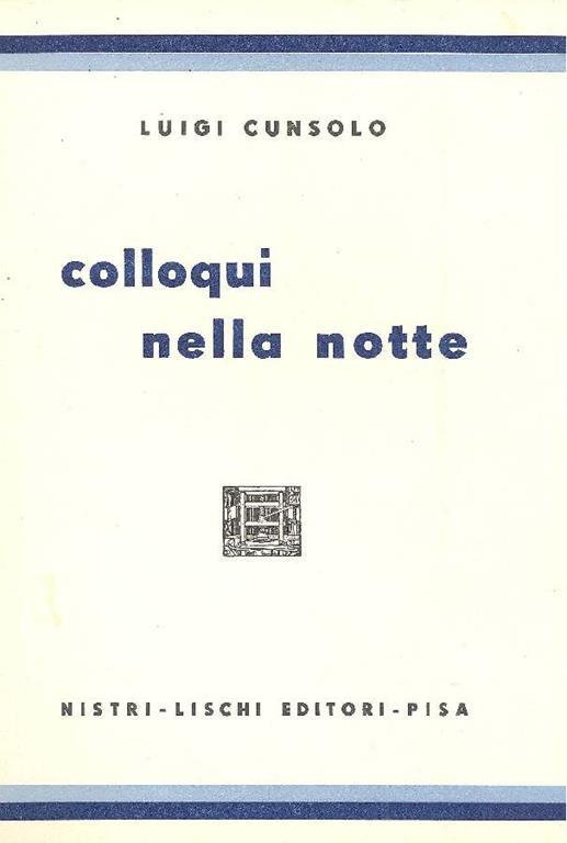 Colloqui nella notte - Luigi Cunsolo - copertina