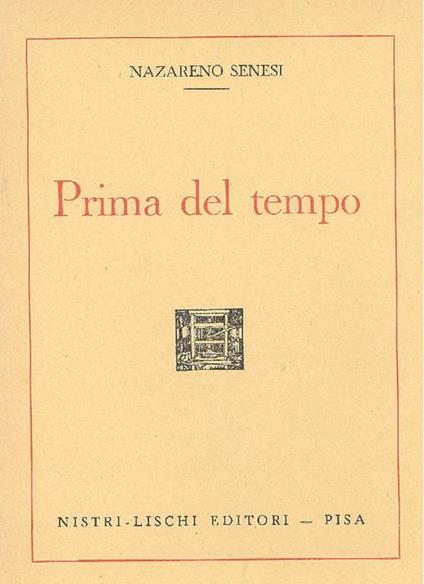 Prima del tempo - Nazareno Senesi - copertina