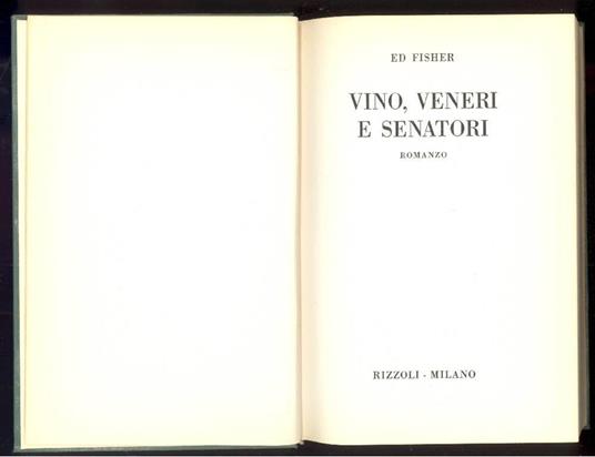 Vino veneri e senatori - Ed Fisher - copertina