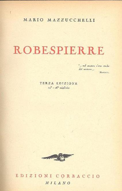 Robespierre - Mario Mazzucchelli - copertina