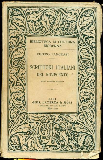 Scrittori italiani del Novecento - Pietro Pancrazi - copertina