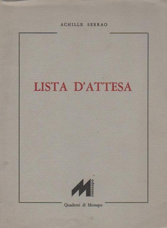 Lista d'attesa - Achille Serrao - copertina