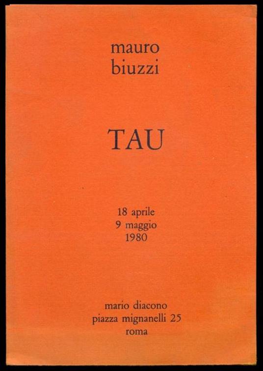 Mauro Biuzzi. TAU - Mario Diacono - copertina