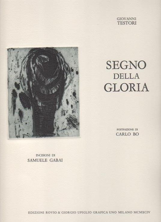 Segno della gloria - Giovanni Testori - copertina