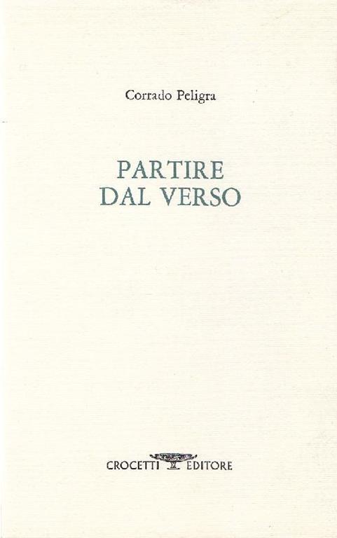 Partire dal verso - Corrado Peligra - copertina