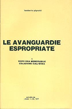 Le avanguardie espropriate - Lamberto Pignotti - copertina