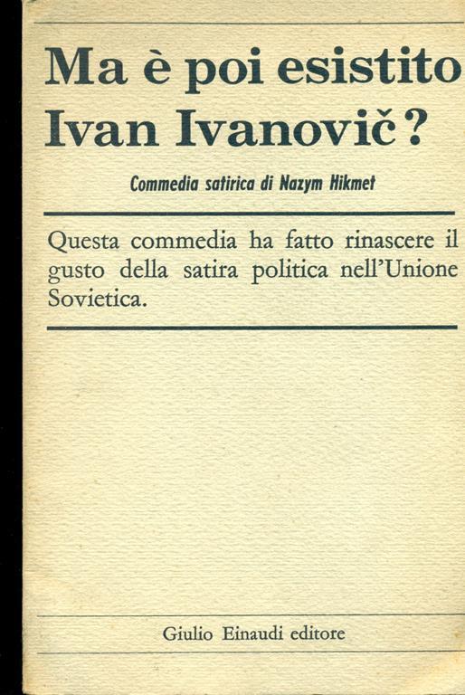 Ma è poi esistito Ivan Ivanovic? - Nazim Hikmet - copertina