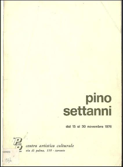 Pino Settanni - Georges Boudailles - copertina