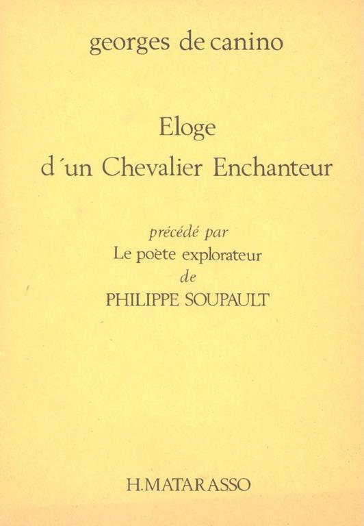 Eloge d'un Chevalier Enchanteur - Georges de Canino - copertina